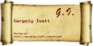 Gergely Ivett névjegykártya